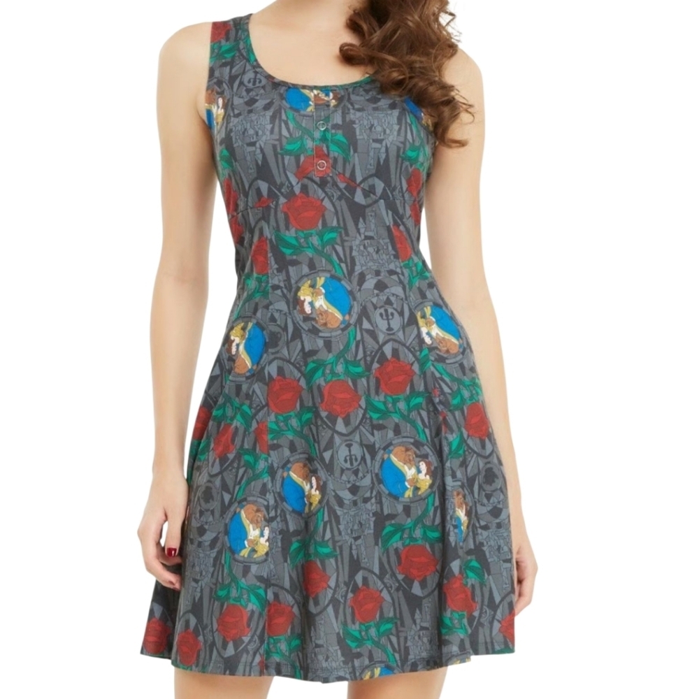 Disney Beauty & the Beast Sleeveless‎ T-Shirt Dress Size XL